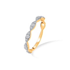 Golden Radiance Loop 925 Sterling Silver Stackable Ring