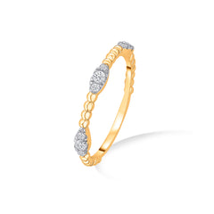 Golden Glimmer 925 Sterling Silver Stackable Ring