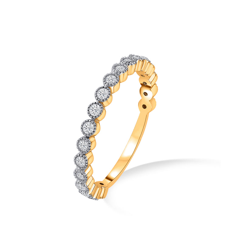Nipura 925 Sterling Silver Half-Eternity Golden Band Ring