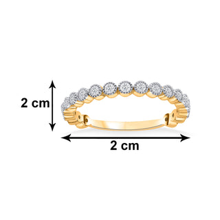 Nipura 925 Sterling Silver Half-Eternity Golden Band Ring