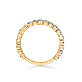Nipura 925 Sterling Silver Half-Eternity Golden Band Ring