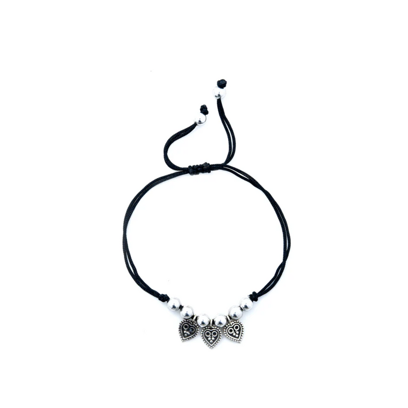 Nipura 925 Sterling Silver Leaf Charm Adjustable Anklets Pair