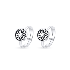 Floral Mandala 925 Sterling Silver Toe Rings