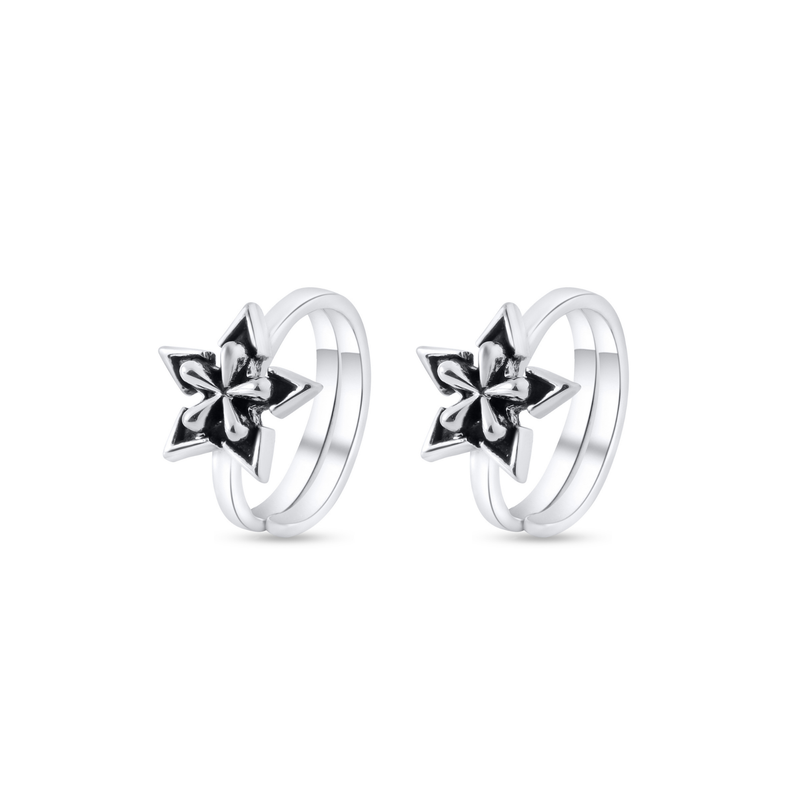 Nipura 925 Sterling Silver Fleur Star Toe Rings
