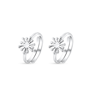 Nipura 925 Sterling Silver Flower Bloom Toe Rings