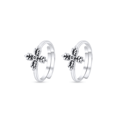 Floral Charm 925 Sterling Silver Toe Rings