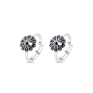 Nipura 925 Sterling Silver Dancing Peacock Toe Rings