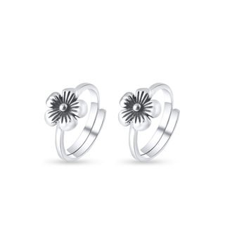 Nipura 925 Sterling Silver Spiral Dot Motif Toe Rings