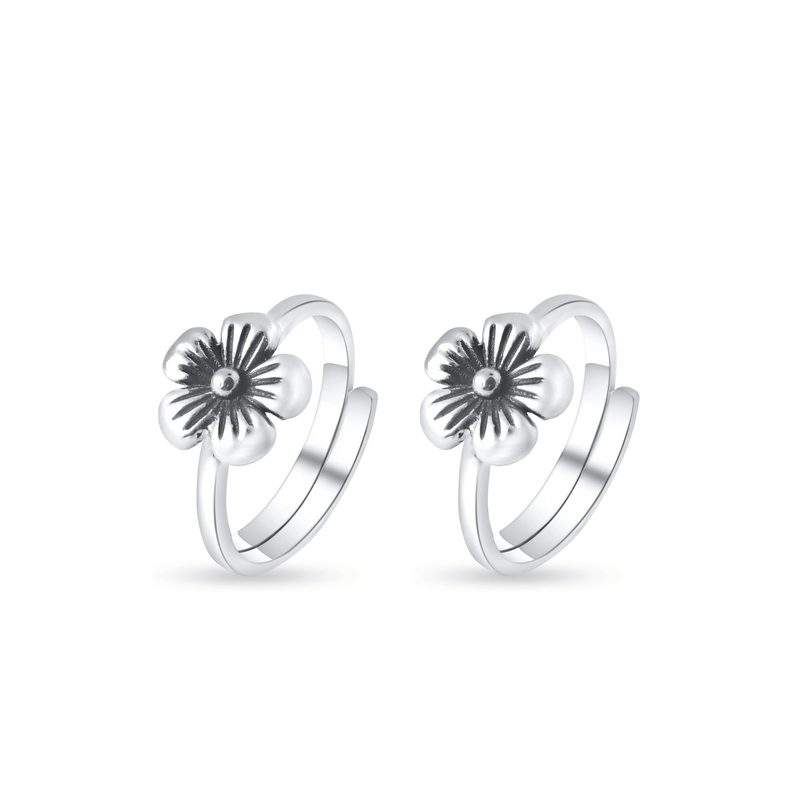 Nipura 925 Sterling Silver Spiral Dot Motif Toe Rings