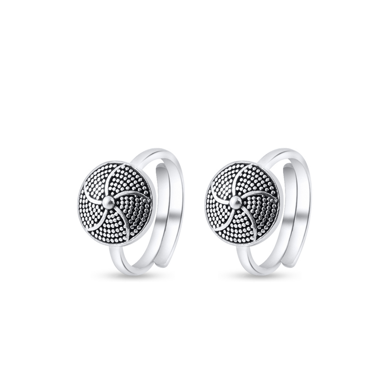 Nipura 925 Sterling Silver Tribal Swirl Toe Rings