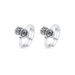 Nipura 925 Sterling Silver Hamsa Hand Evil Eye Toe Rings