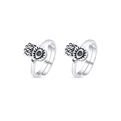 Hamsa Hand Evil Eye 925 Sterling Silver Toe Rings