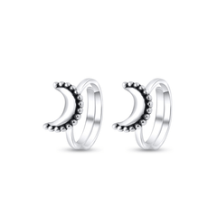 Crescent Moon 925 Sterling Silver Toe Rings