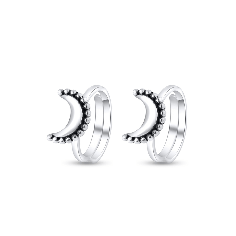 Nipura 925 Sterling Silver Crescent Moon Toe Rings