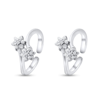 Nipura 925 Sterling Silver Dazzling  Floral  Adjustable Toe Ring