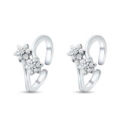 Dazzling Floral 925 Sterling Silver Adjustable Toe Rings