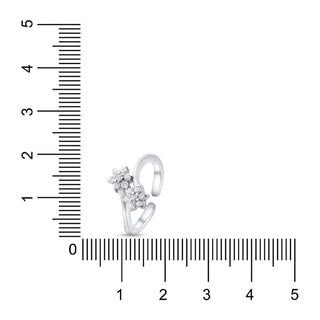 Nipura 925 Sterling Silver Dazzling  Floral  Adjustable Toe Ring