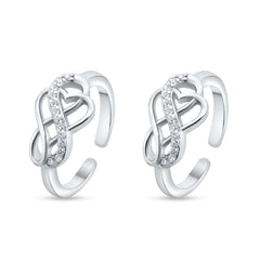 Petal Path 925 Sterling Silver Adjustable Toe Rings