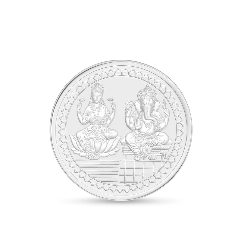 10g 999 Pure Silver Ganesh & Laxmi Coin | Divine Blessings in Blister Packaging