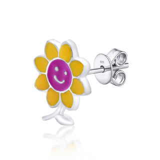 Sunny Smiles 925 Sterling Silver Stud Earrings for Kids