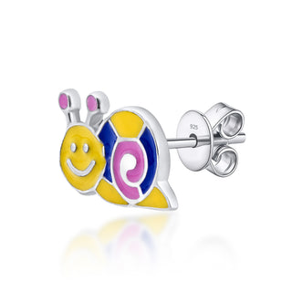 Swirl Snail 925 Sterling Silver Stud Earrings for Kids