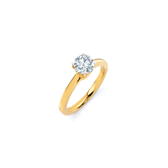 Solitaire Golden Classic 925 Sterling Silver Ring