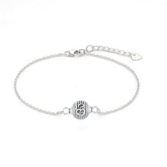 Circular Om 925 Sterling Silver Bracelet