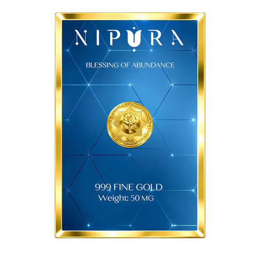 24KT 999 Pure Gold Gift Coin – Rose Design | 50mg | Nipura