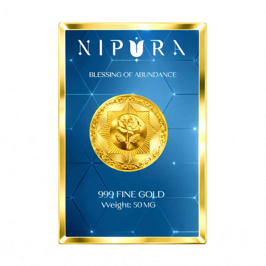 24KT – 999 Gold  Coin | Rose Design | Tamper-Proof Blister Pack