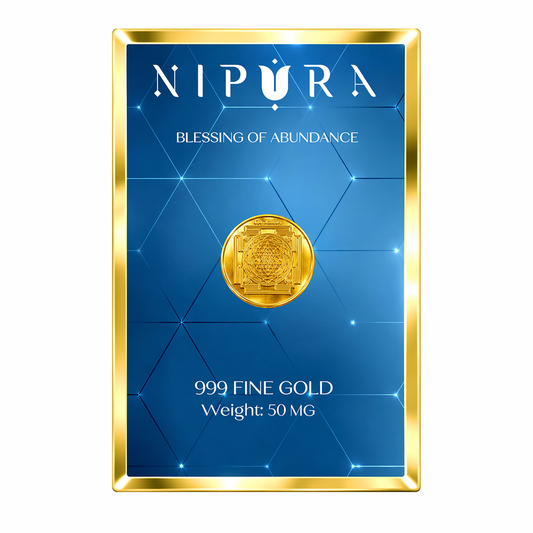 24KT 999 Pure Gold Coin – Sri Yantra | 50mg | Nipura