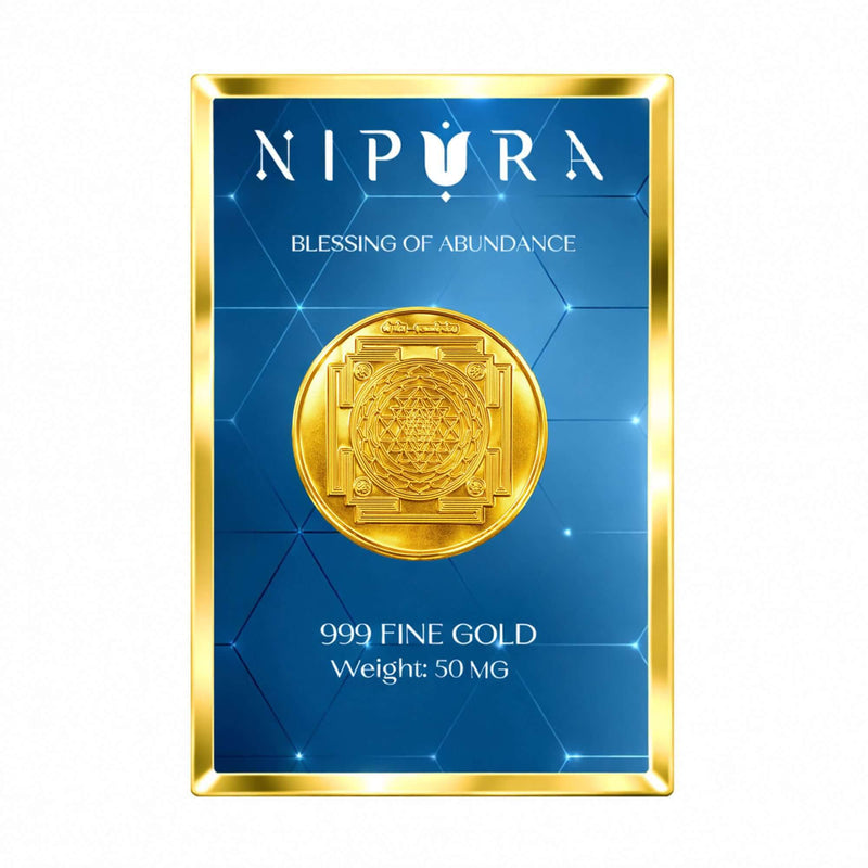24KT – 999 Gold Gift Coin | Sri Yantra | Tamper-Proof Blister Pack