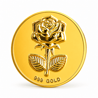 24KT Pure Gold Flower Coin — Premium Gift, 100mg Ultra Thin