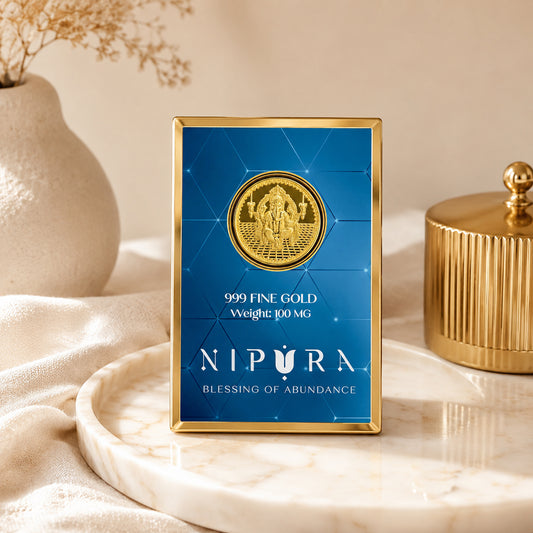 24KT Pure Ganesh Coin — Premium Gift, 100mg Ultra Thin