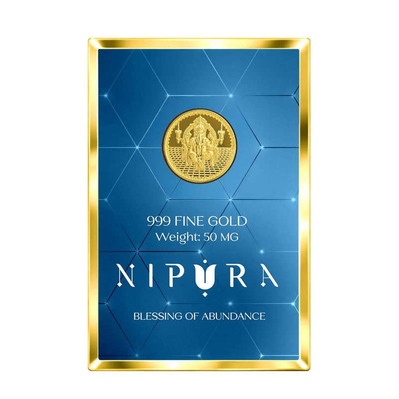 24KT Pure Ganesh Coin — Premium Gift, 50mg Ultra Thin