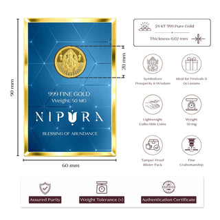 24KT Pure Ganesh Coin — Premium Gift, 50mg Ultra Thin