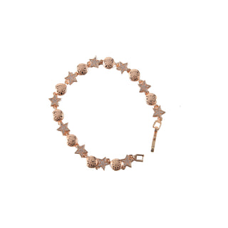 Rosegold Moon and Stars Brass Bracelet