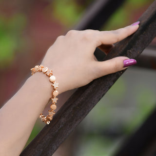Rosegold Moon and Stars Brass Bracelet