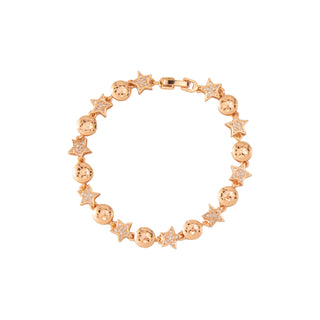 Rosegold Moon and Stars Brass Bracelet