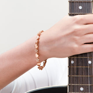 Rosegold Moon and Stars Brass Bracelet