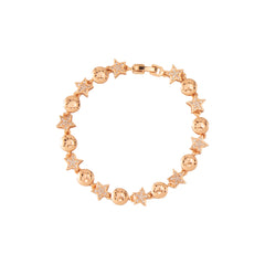 Rosegold Moon and Stars Brass Bracelet
