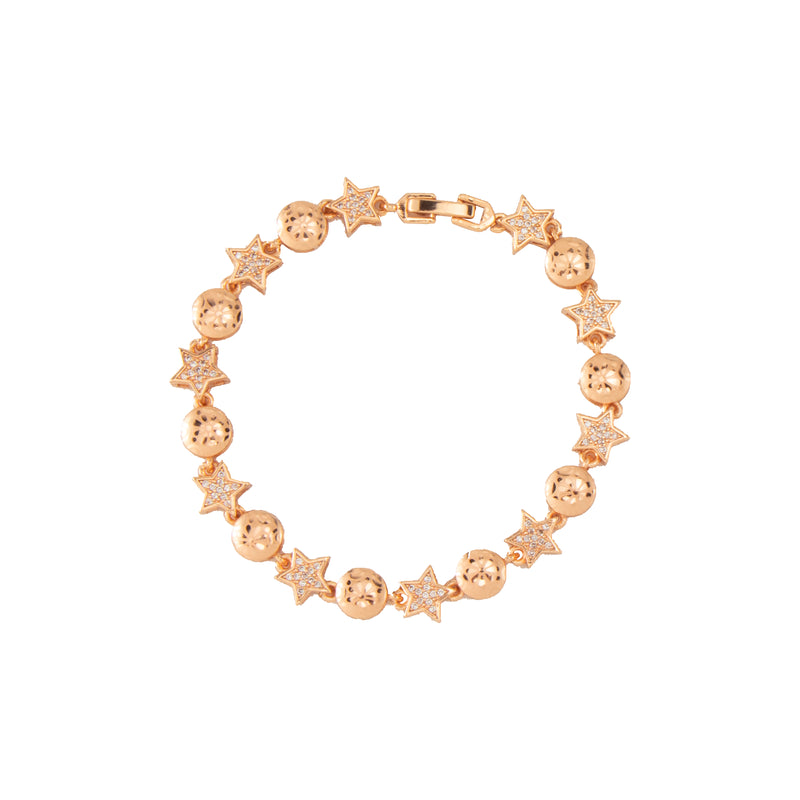 Rosegold Moon and Stars Brass Bracelet