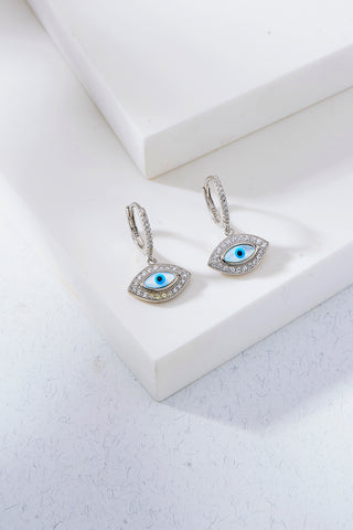 Nipura Sterling Silver Dainty Evil Eye Hoop Earrings