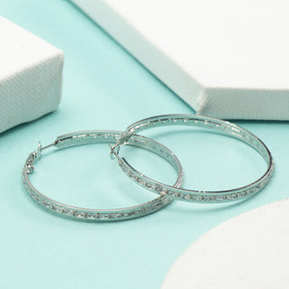 Brass Celeste Large Round Hoop Earrings