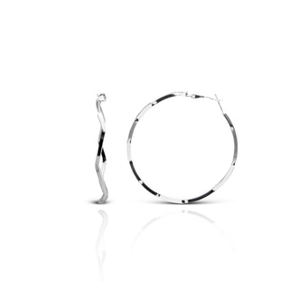 Brass - Silver Grace Hoop style Earrings