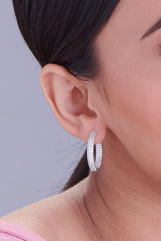 Nipura Sterling Silver Inside Out Nuovo Hoops