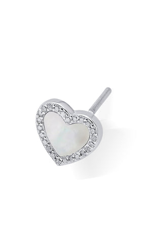 Nipura Sterling Silver Heart of Pearl Pendant-set