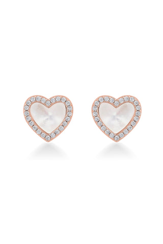 Nipura Rosegold Sterling Silver Heart of Pearl Pendant-set