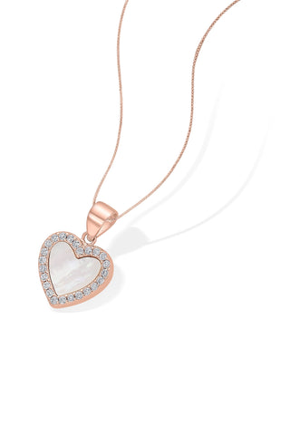 Nipura Rosegold Sterling Silver Heart of Pearl Pendant-set(without chain)