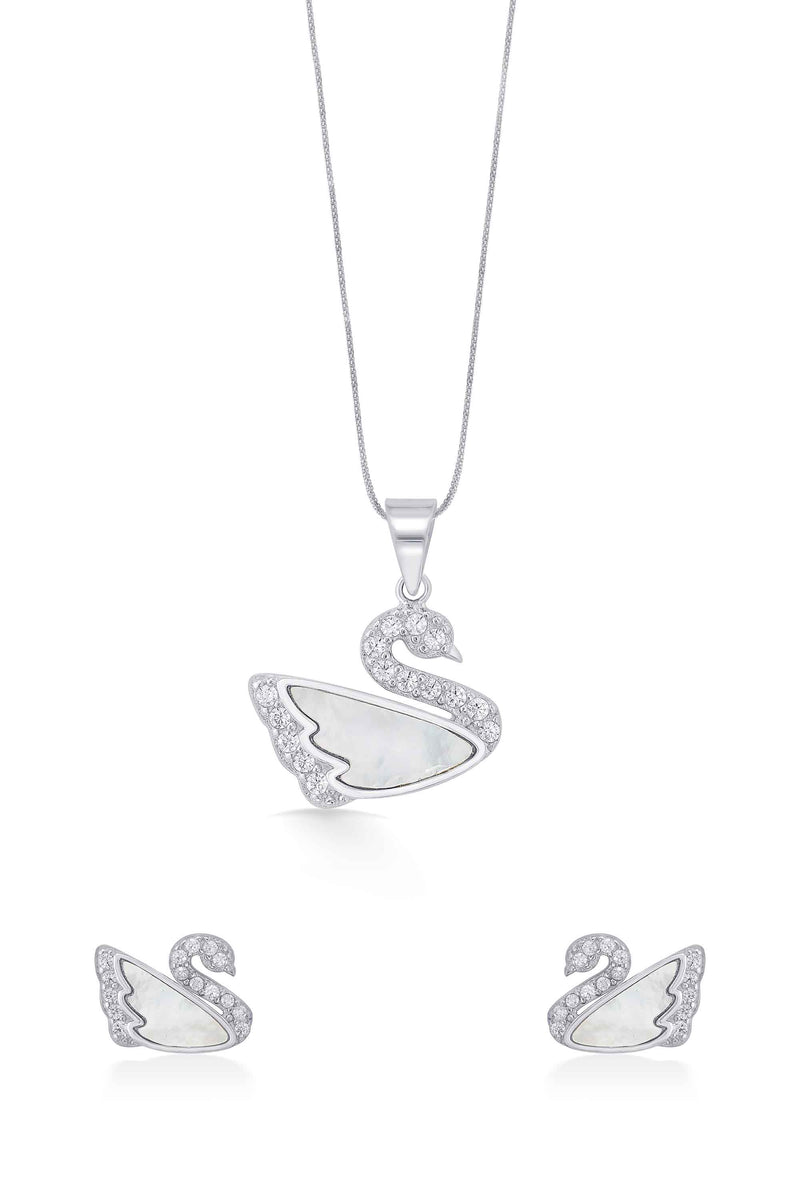 Nipura Sterling Silver Dance of Swan Pendant-set(without chain)