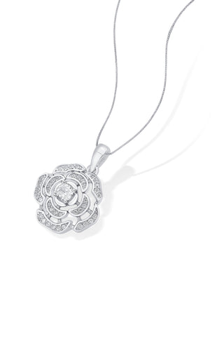 Nipura Sterling Silver Rose Pendant-set